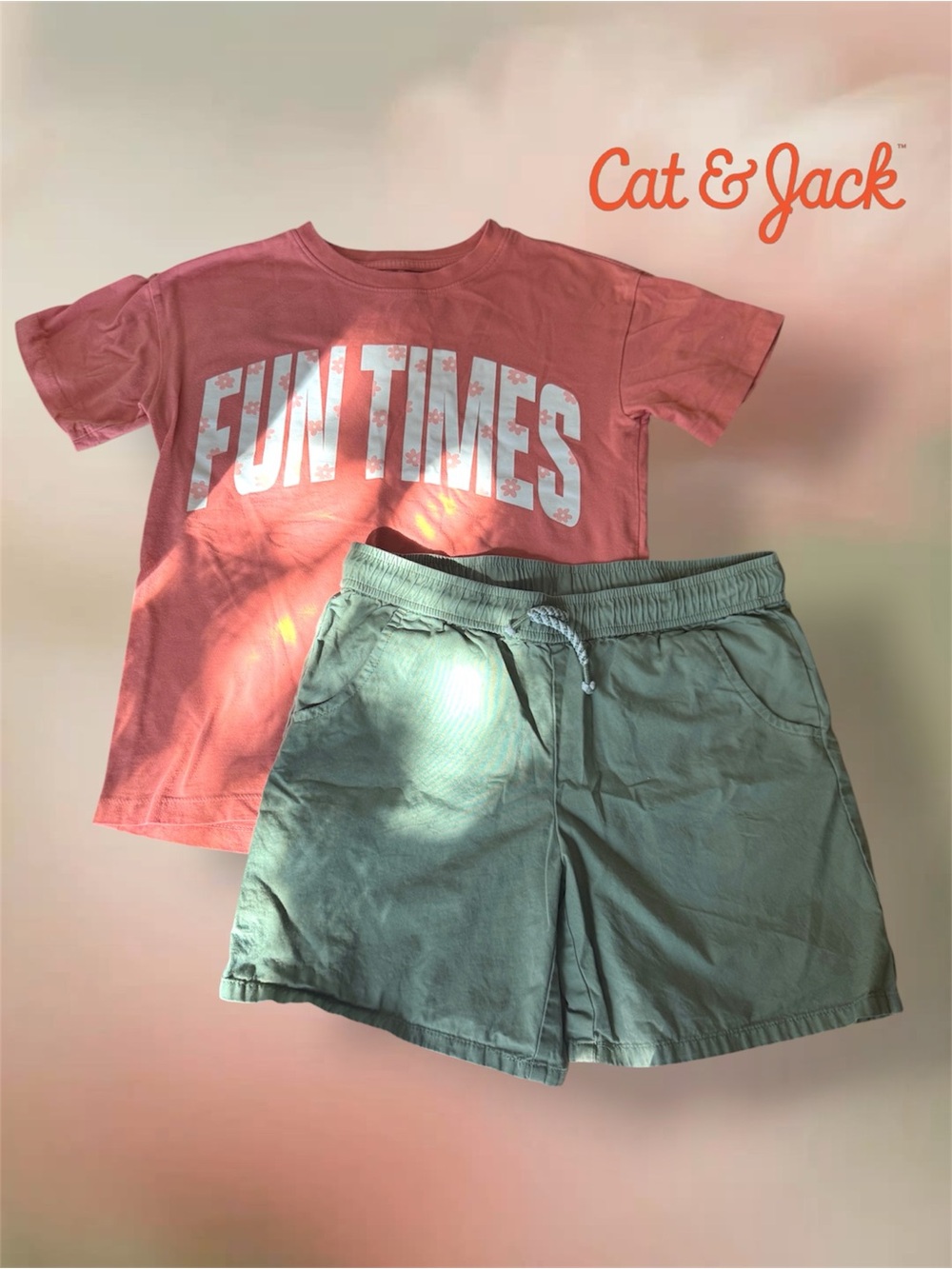 Cat & Jack Girls’ L (10/12) 2-Piece Outfit 🩷💚